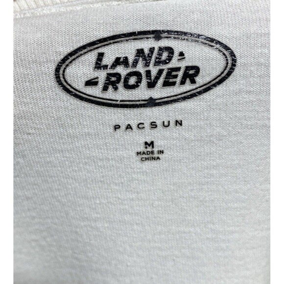 LAND ROVER Pacsun T Shirt Size M Long Sleeve Cream Green Spellout Casual Top - Picture 8 of 10